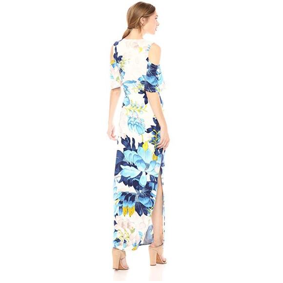 Rachel Rachel Roy Printed Cold Shoulder Jersey Maxi Dress Floral Womens Small - Picture 2 of 15